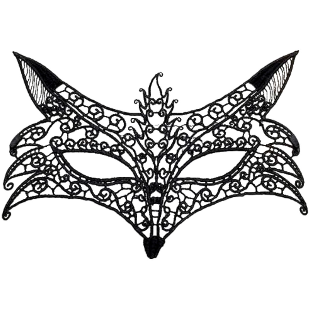 Máscara de Renda Feminina Raposa Animal Carnaval Sexy Casal Fantasia Festa Adulto