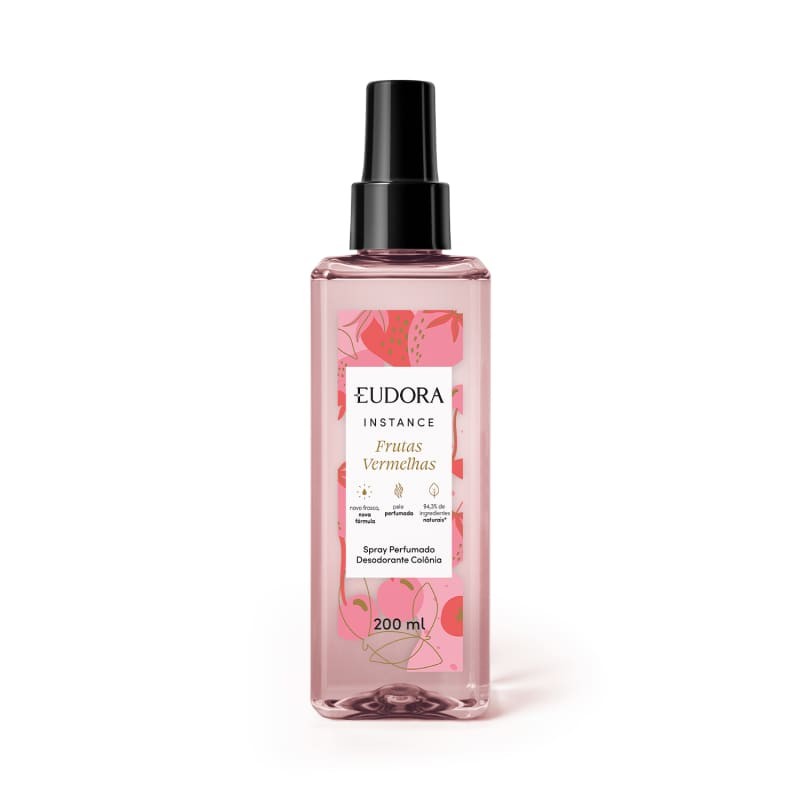 Eudora Instance Frutas Vermelhas Spray Perfumado Colônia 200ml em Oferta na Shopee
