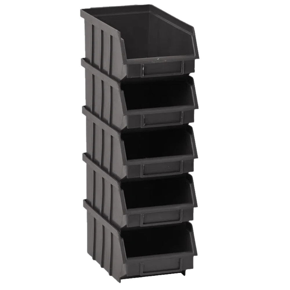 Gaveta Plastica BIN Organizadora P/ Estante N° 3 Preta 10 pçs