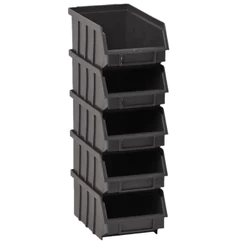 Gaveta Plastica BIN Organizadora P/ Estante N° 3 Preta 50 pçs