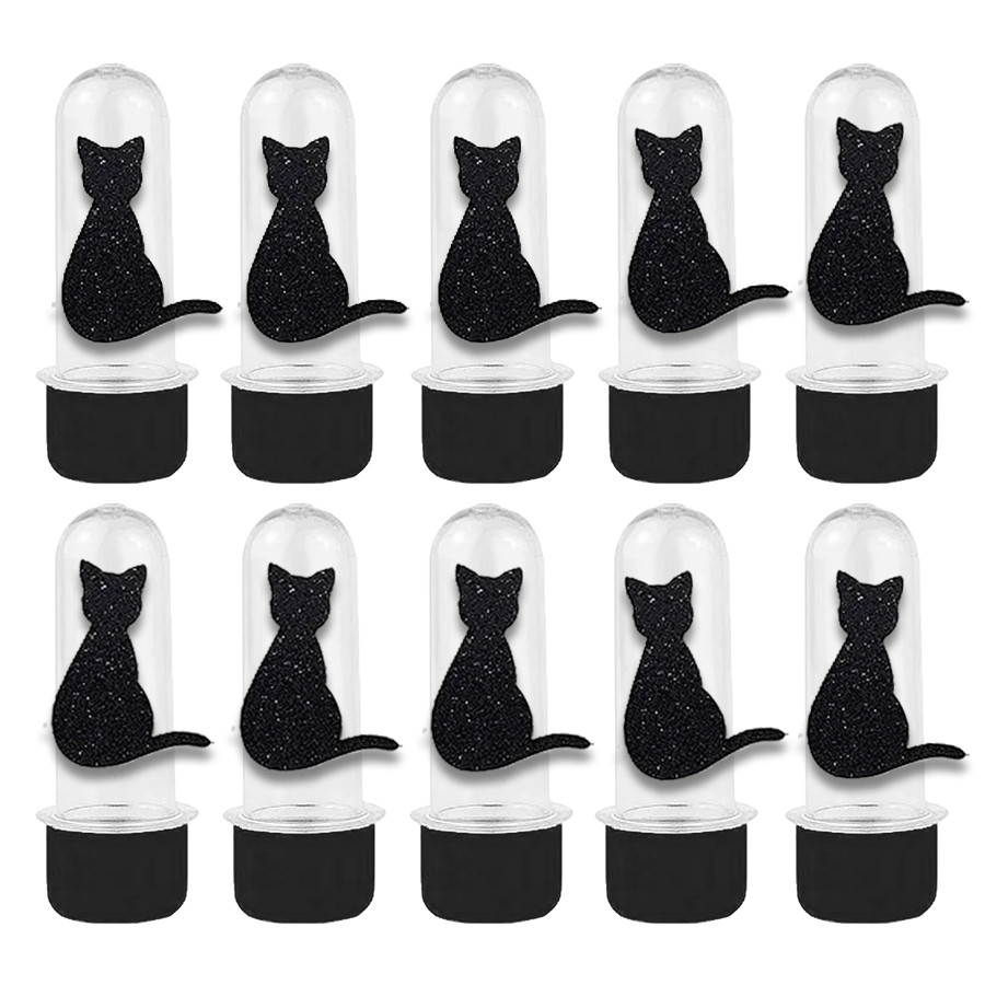 Mini Tubete com Aplique - Gato Halloween - Preto - 10 unidades - Rizzo em Oferta na Shopee