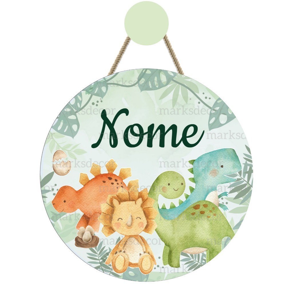 Enfeite De Porta Maternidade Dinossauro Baby Aquarela Quadro Decorativo Infantil Quarto Menino em Oferta na Shopee