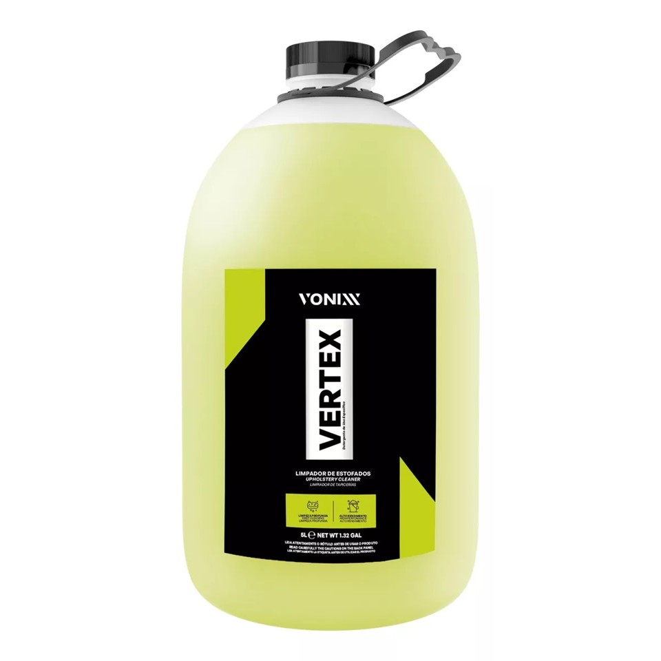 VERTEX LIMPADOR DE ESTOFADOS SOFÁS/ BANCOS /CARPETES /TAPETES EM GERAL SUPER CONCENTRADO 5L VONIXX