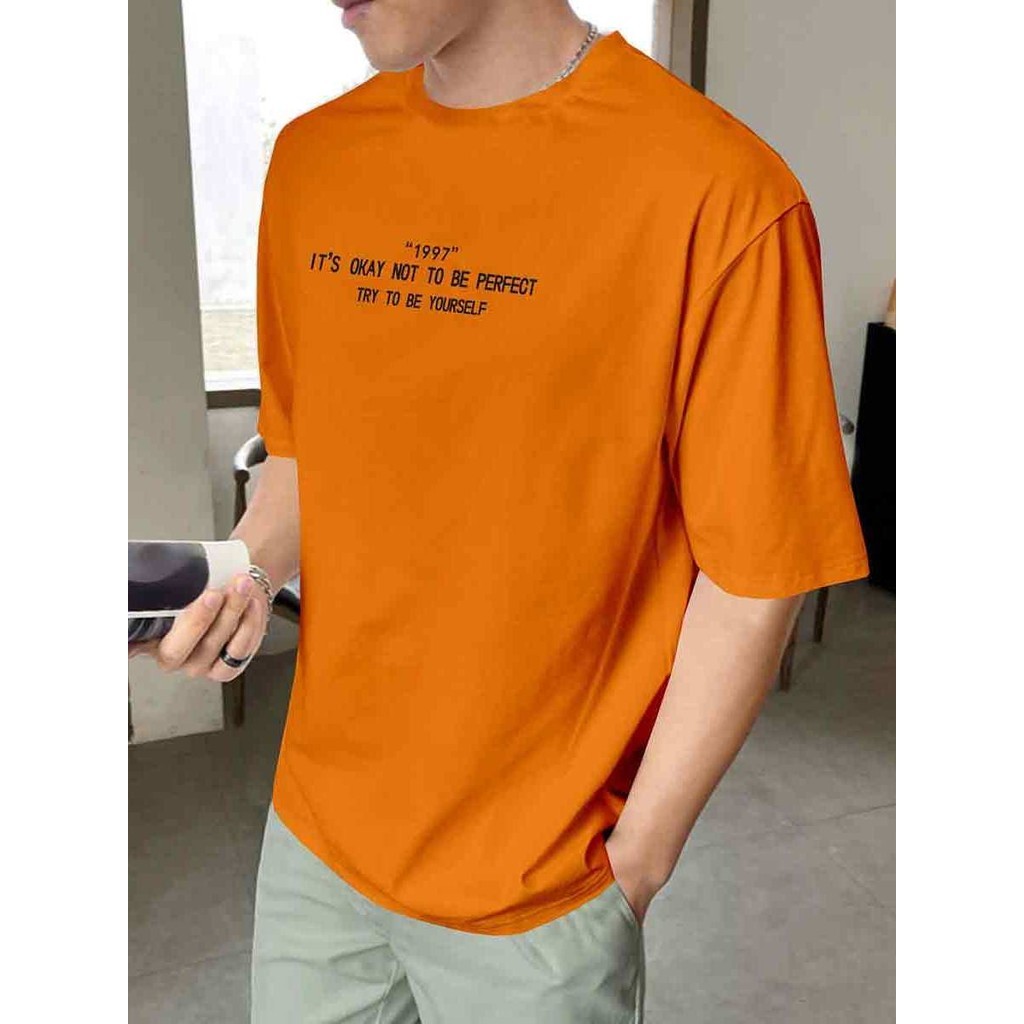 Blusa 1997 Its Okay Not Be Perfect  Try To Be Yourself T Shirt Camiseta Manga Curta Oversized