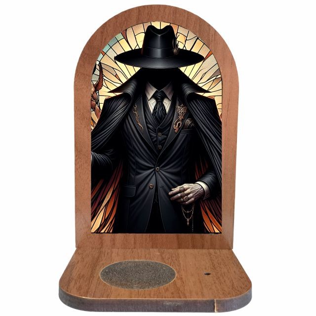 Altar Congá Exu Capa Preta - Arte Estilo Vitral