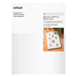 Vinil Adesivo Imprimível Cricut Branco 21,6x27,9 cm (12 Folhas)