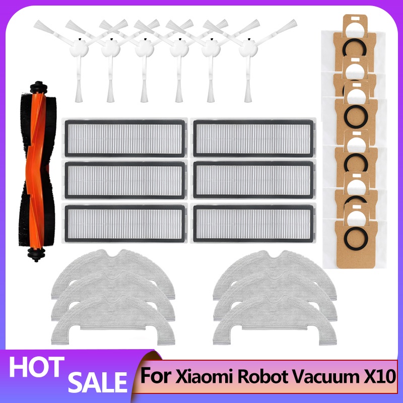 Acessórios Para O Aspirador De Pó Xiaomi X10 Robot Escova Lateral Principal Hepa Filtro Mop Cloth Dust Bag Substituição Da Peça De Reposição em Oferta na Shopee