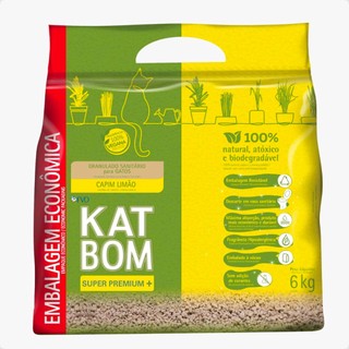 Katbom Capim Limão Granulado Sanitário para Gatos - 6 Kg