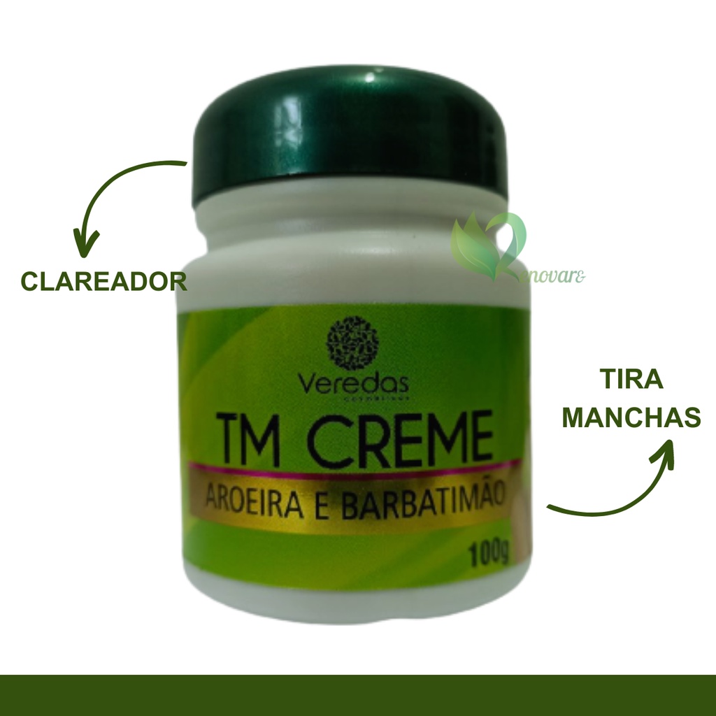 TM Creme Tira Mancha / Seca espinhas Hidratante com Aroeira e Barbatimão