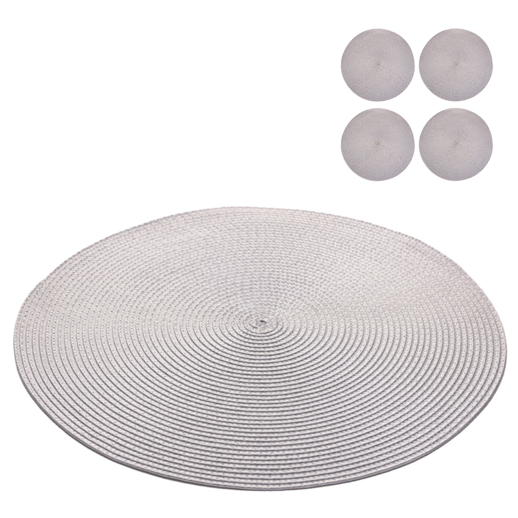 Jogo Americano 4 Lugares Redondo Sousplat Mesa Posta Cozinha Jantar 38cm Lyor - Home & Living