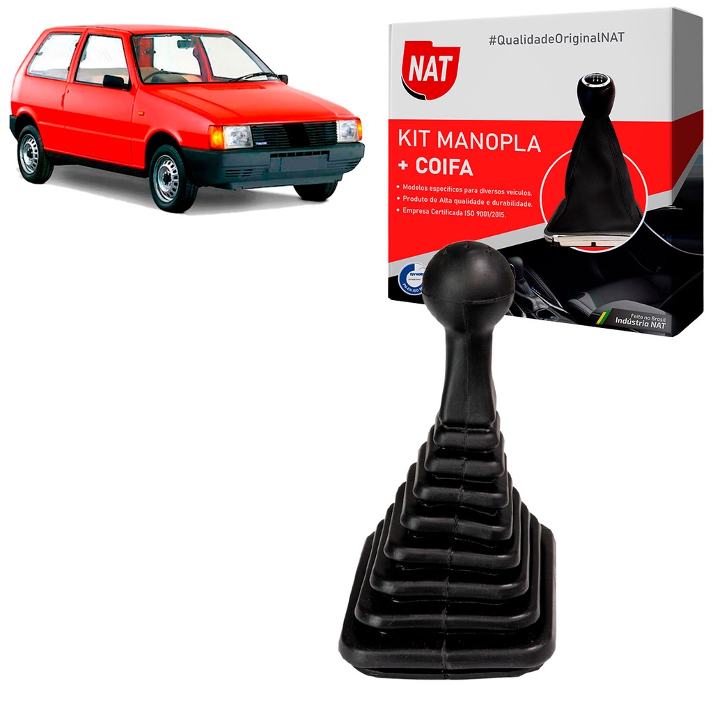 Manopla + Coifa Fiat Uno 1994 Até 2000 Sanfonada em Oferta na Shopee