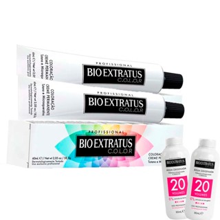 Kit 2 Tinturas Bio Extratus Color Louro Muito Claro Acobreado 9.4 + 2 OX 20 Volumes 90ml