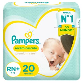 Fralda Pampers Recém-Nascido Premium Care RN+ com 20 Unidades
