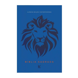 Bíblia Sagrada AEC | Letra Grande | Azul Leão em Oferta na Shopee