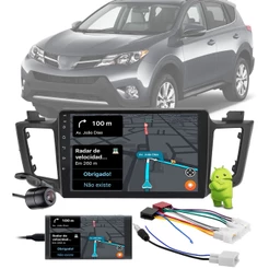 Multimídia 10" Rav4 2012 a 2017 Android Bluetooth Espelhamento + Câmera de Ré + Chicotes