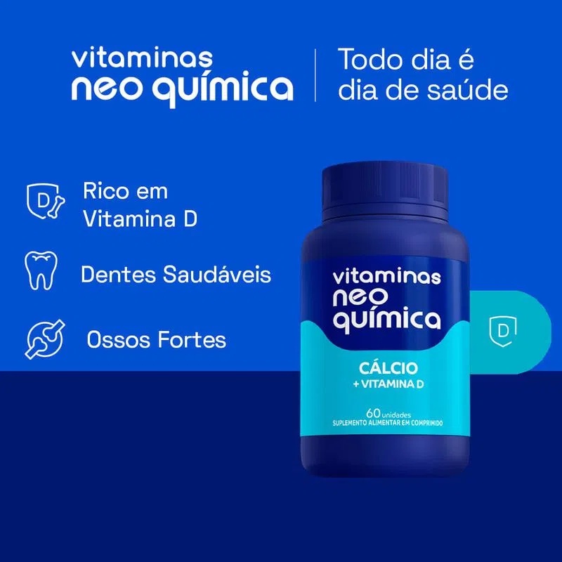 Calcio + Vitamina D 60 Cápsulas - Neo Química