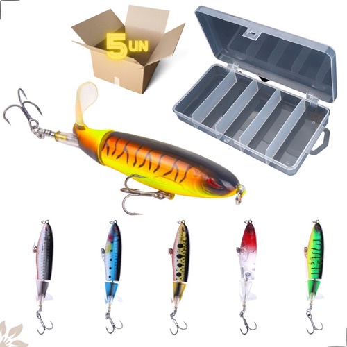 Isca Artificial Com Hélice Whopper Plopper Importada Kit 5un