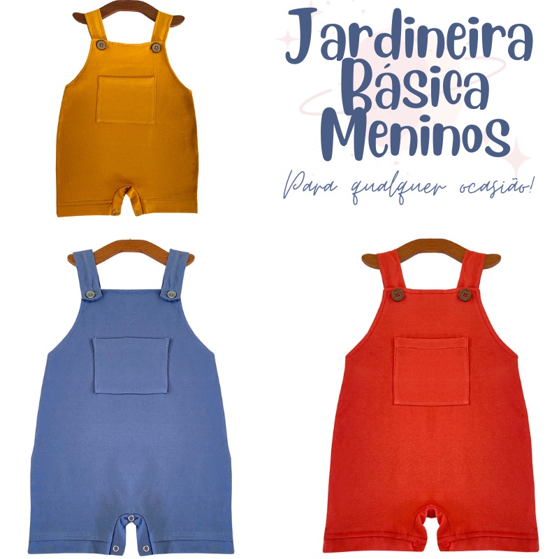 Jardineira Basic Menino/ Roupinha de Bebê/Tamanho P M G GG/Várias Cores em Oferta na Shopee