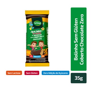 Bolinho Sem Glúten Coberto Chocolate Zero Kids Vitao 35g