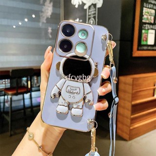 Estojo Infinix Smart 7 X6515 Tecno Spark Go 2023 Porta Astronautas De Eletrodeposição Macio Com Lanyard