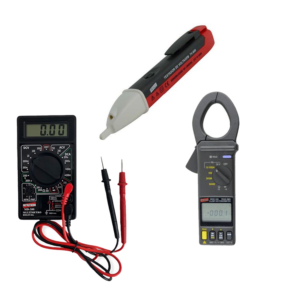 Kit Alicate Wattímetro Multifunções Diodo Continuidade Multímetro Tensão Corrente Detector Tensão