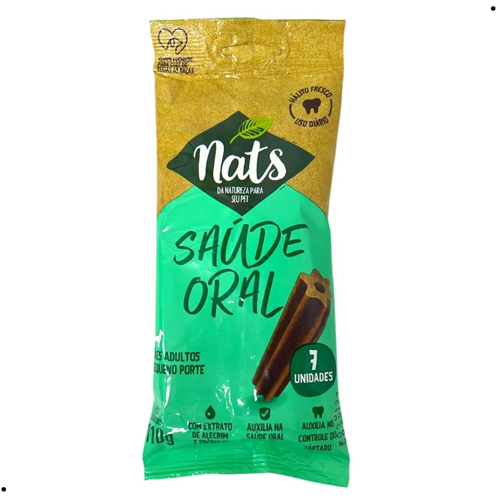 Bifinho Saúde Oral Nats Cães Pequeno Porte 7 Unid. 110g