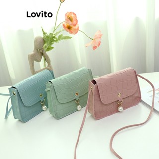 Lovito Clássico Bolsa de Ombro Pequena Básica para Mulheres LFA05025 (Rosa/Verde/Azul)