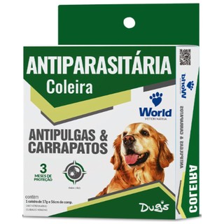 Coleira Cães Antipulgas E Carrapatos Dugs 56cm World em Oferta na Shopee