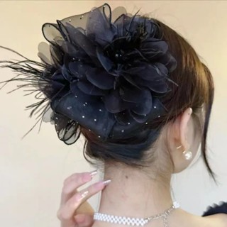 Feather Flowers Hairclip Coreano Fashion Hair Pin Feminino Elegante Clip Acessórios De Cabelo Para Meninas em Oferta na Shopee