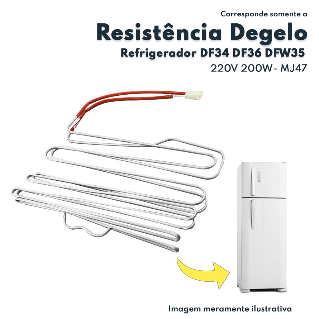 Resistência Degelo do Evaporador Para Geladeira 220V 200W Electrolux DF34 DF35 DF36 DF37 DF38A DF38X DW39X DF39 MJ 64684711 MJ113