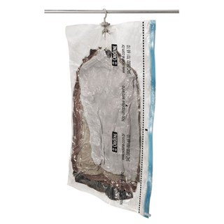 Saco a Vácuo Organizador Hang Bag com Gancho Transparente 70cm x 1,2m Vac Bag Ordene