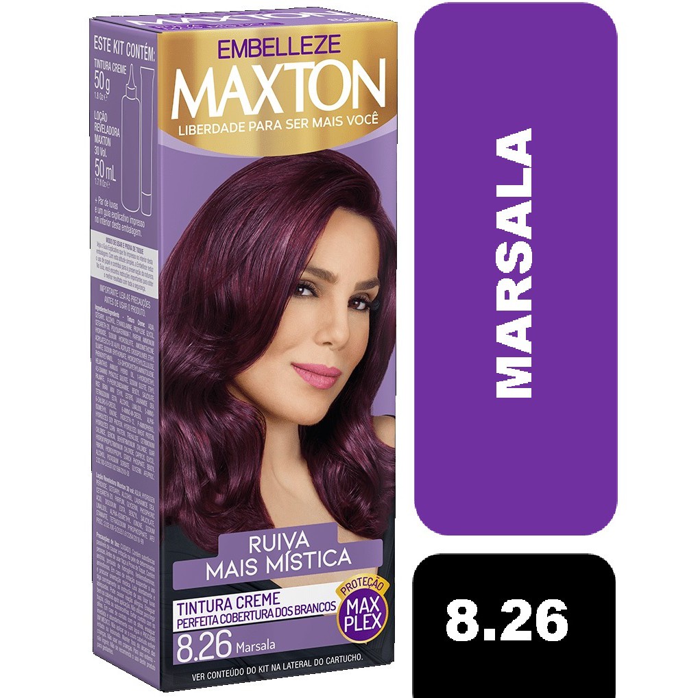 Tintura em Creme Maxton - 8.26 Marsala