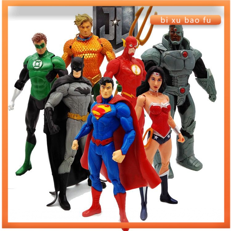 Liga de brinquedo infantil Mulher Maravilha Superman Lanterna Verde Flash 7 Modelos Figura Presentes