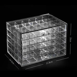Organizador Para Pedraria/Strass/Glitter/Bijuterias Cinco Gavetas Com 120 Espaços Acrílico