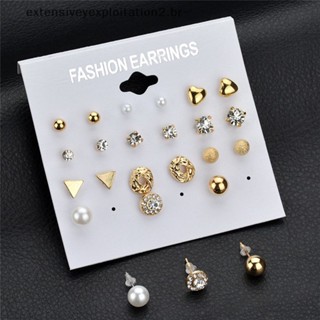 Moda 12PCS/Set Crystal Rhinestone Brincos De Orelha De Cristal Encanto Feminino Jóias .