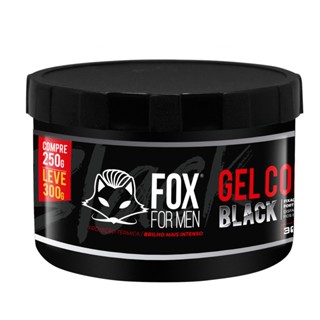 Gel Cola Black 300g - FOX FOR MEN - Fixador Modelador Alinhador para penteados e cabelos