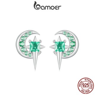 Brincos Bamoer 925 Sterling Sliver Lua Estrelada Design Jóias Presentes Para Mulheres