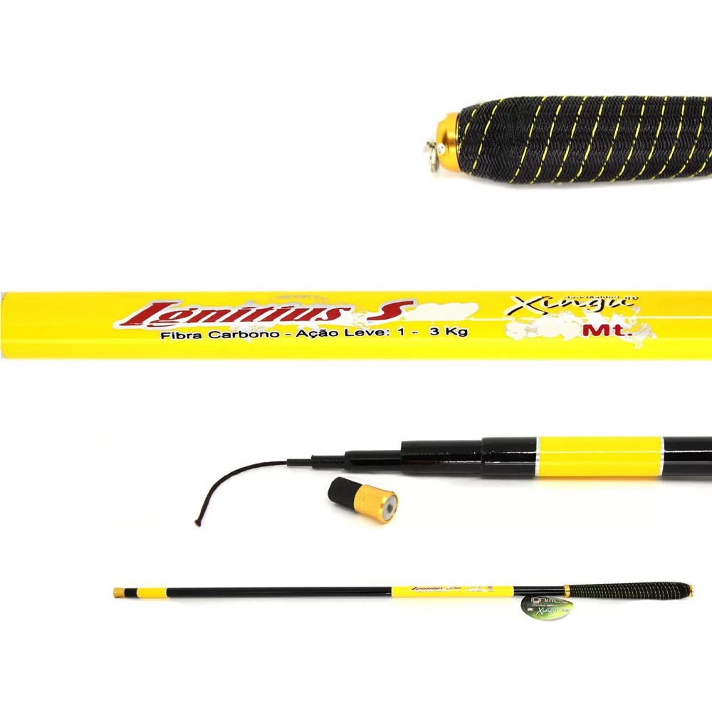 Vara Telescopica Lisa Ignitius Carbono 3,60m - Xingu em Oferta na Shopee