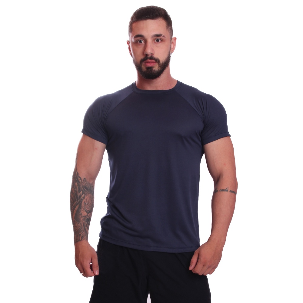 Camiseta Masculina Manga Curta Dry Fit Proteção Solar UV Fitness Academia Treino Camisa Confortável