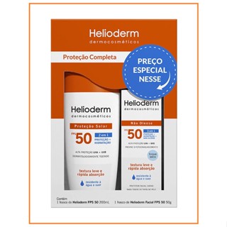Kit Helioderm Protetor Solar Corporal Fps50 Com 200ml 50g Facial