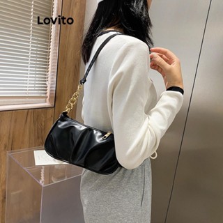 Lovito Bolsa De Ombro Pequena Francesa Elegante Com Folho Liso E Anel De Metal Para Mulheres LFA11484