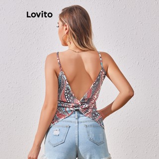 Lovito Regata Boho Tribal Com Estampa Torcida Para Mulheres LBL07047