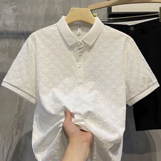 Moda Leve Camiseta POLO Luxo High-End Beautiful Summer New Style Confortável Lapela Slim-fit Manga Curta Jovem