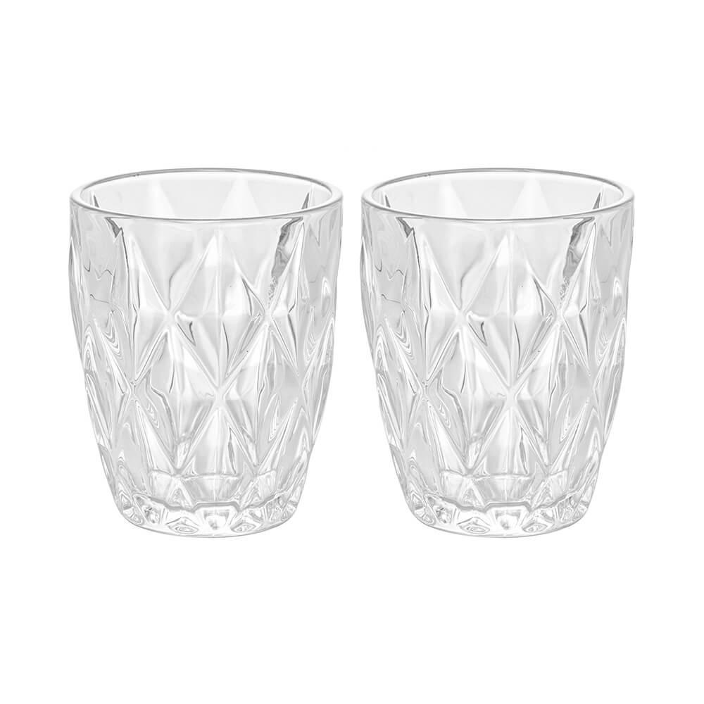 Conjunto De Copos De Vidro Diamond Transparente 270ml 2 Peças - Lyor em Oferta na Shopee