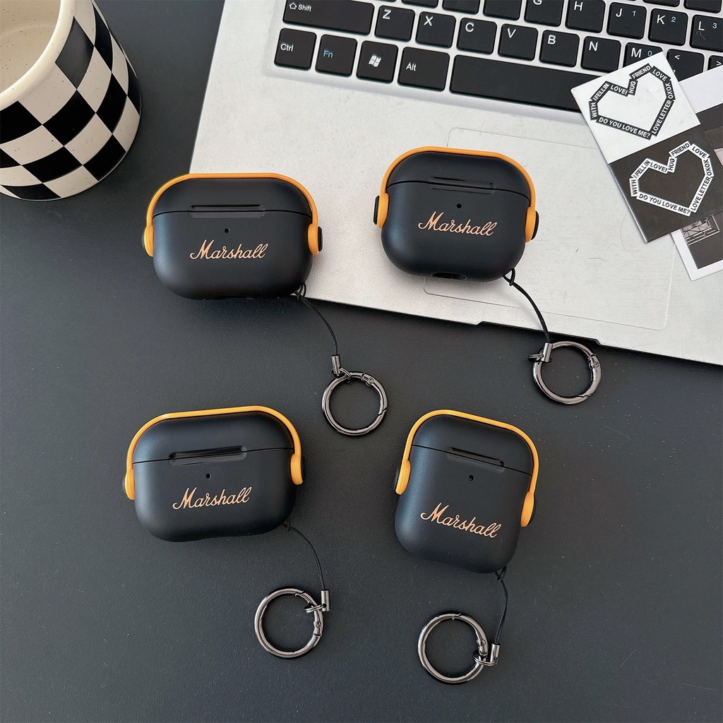 Marshal Com Tampa De Suporte De Travamento Para AIRPODS 4 ANC PRO 1/2/3 Capa Protetora