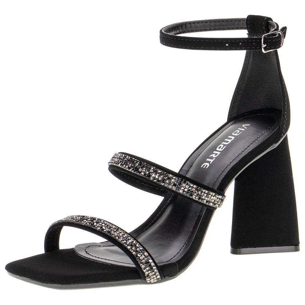 Sandália Feminina Salto Grosso Via Marte - 239203 - Women Shoes