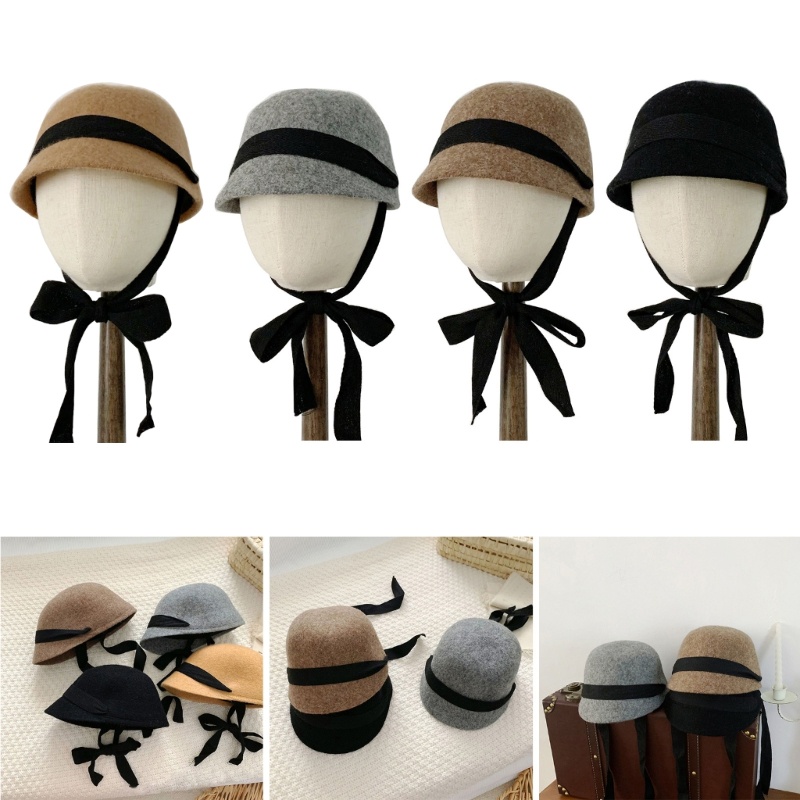 Chapéu De Lã Vintage De Inverno Quente Moda Equestre Para Crianças 2-6Y Boné De Aba Curta Cavaleiro Com Alça Ajustável