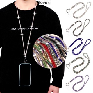 LOVUR Rhinestone Telefone Lanyard Glitter Chaveiro Cintas De Corrente Brilhante