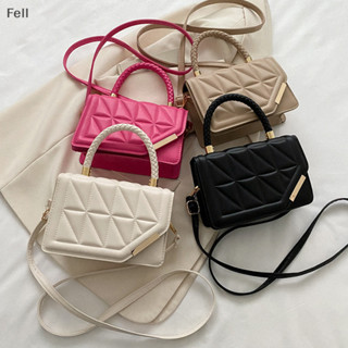 [Saco De Couro De Moda PU Ombro Em Rhombus Simples Casual Pequeno Quadrado De Corpo Cruzado Para Mulheres COD