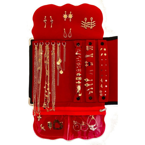 Mostruario + Kit Semi Joia 20 peças Com Porta Joia Misto Dourado e Prata